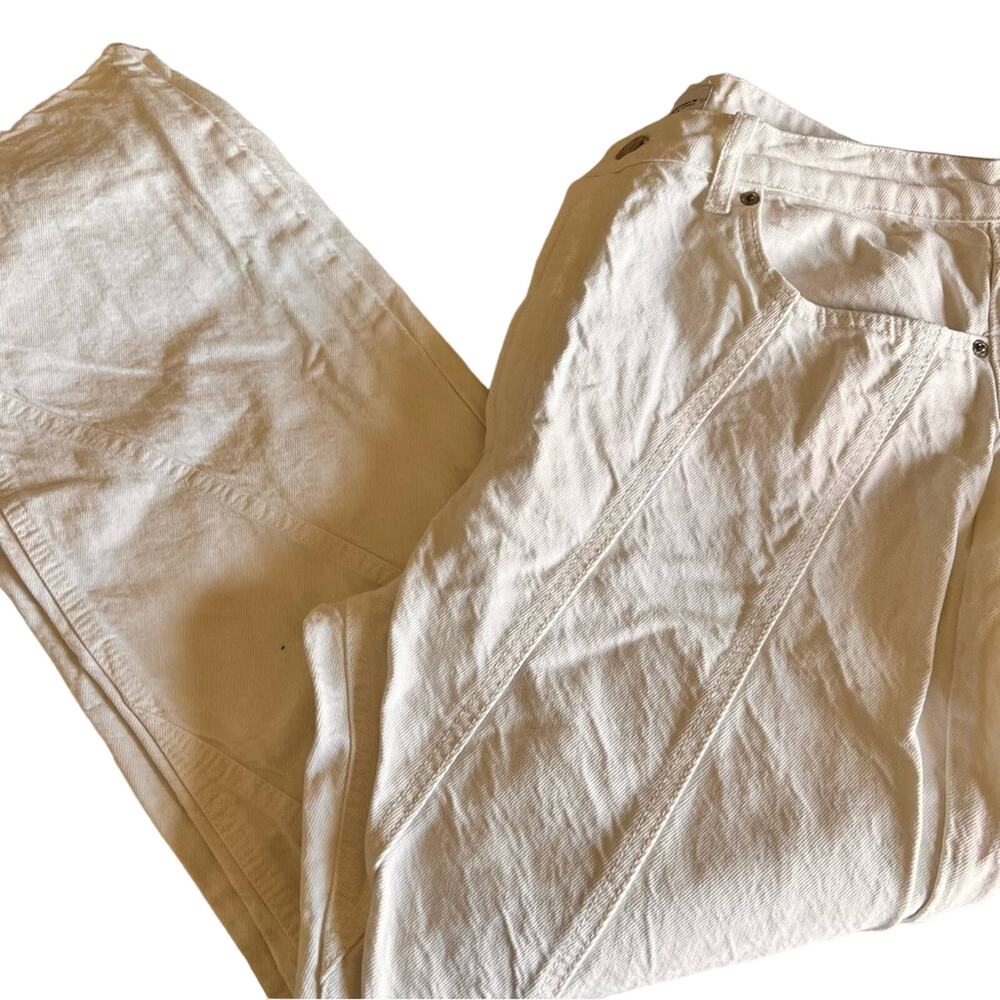 Zara Cream Colored Denim. Wide leg. Size 14.